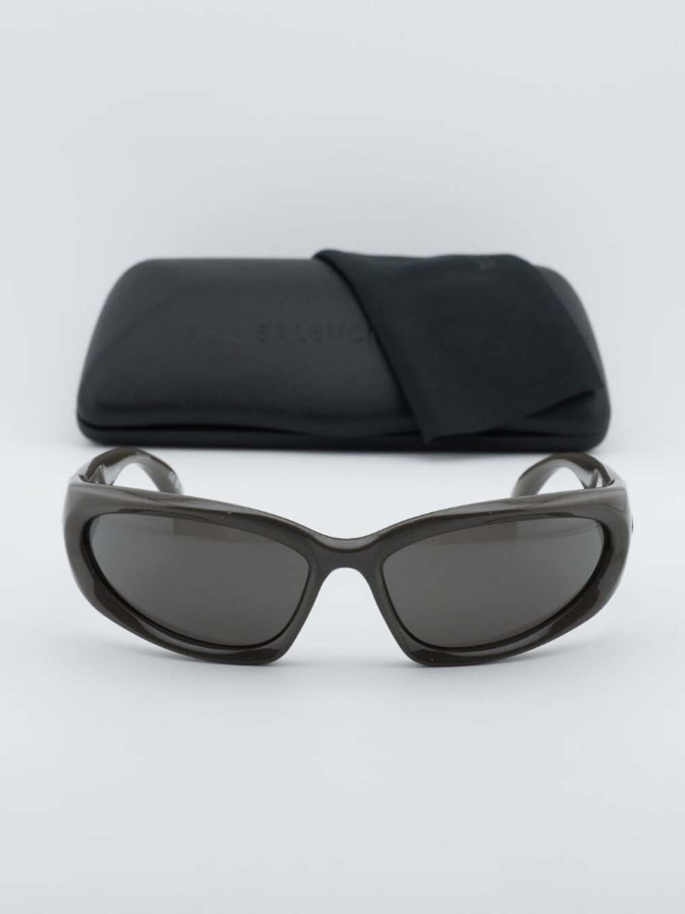 Balenciaga BB0157S 008 Geometric Sport Sunglasses - Grey / Grey - Picture 8 of 11